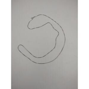 Sterling Silver Venetian Box Link Chain Necklace, Italy, 24" Long